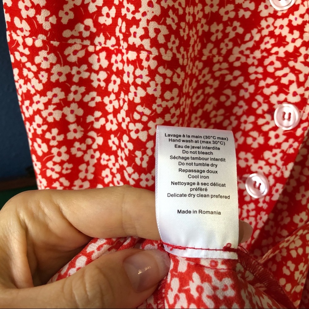 Rouje Gabin Red Floral Midi Dress - Picture 16 of 16